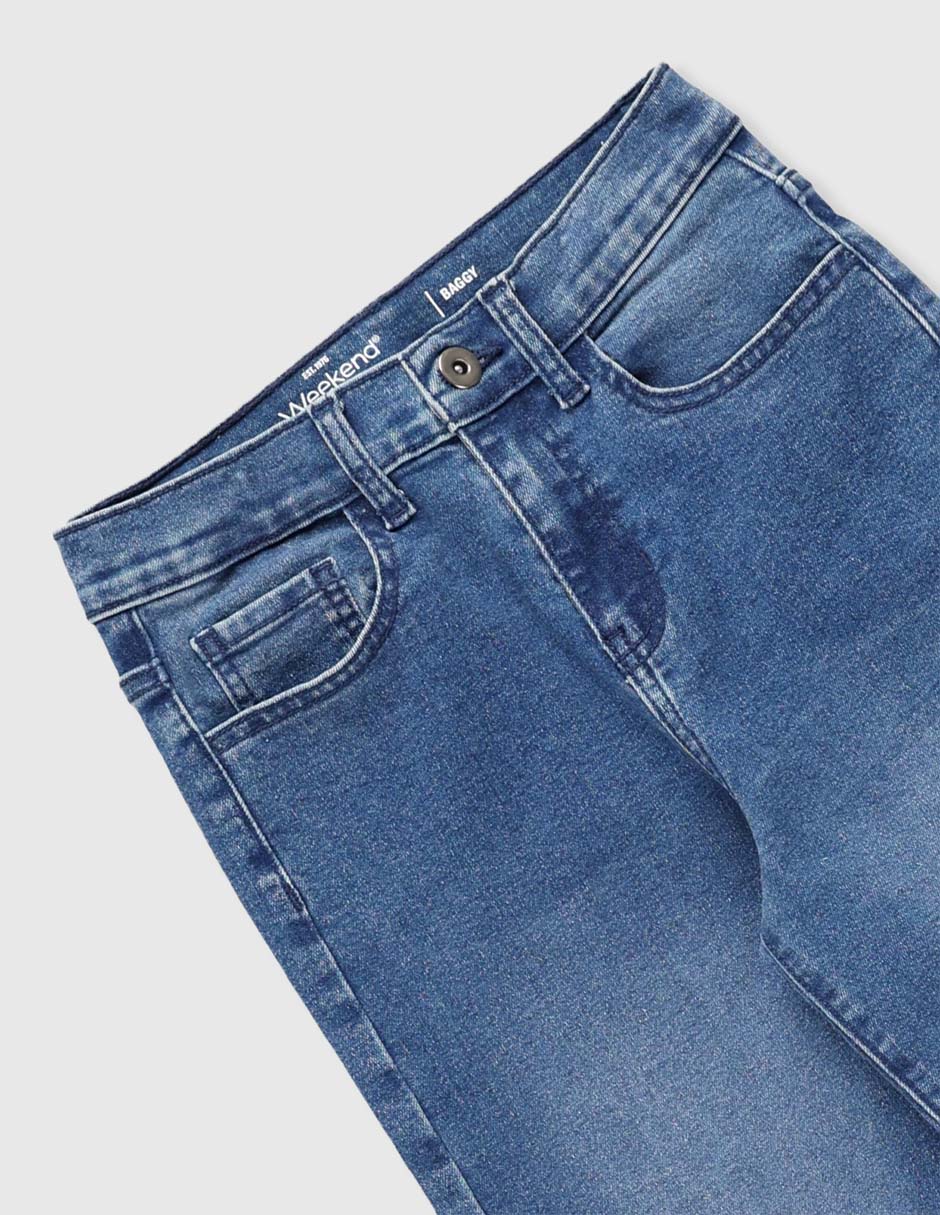 Jeans baggy lavado medio para niño 3