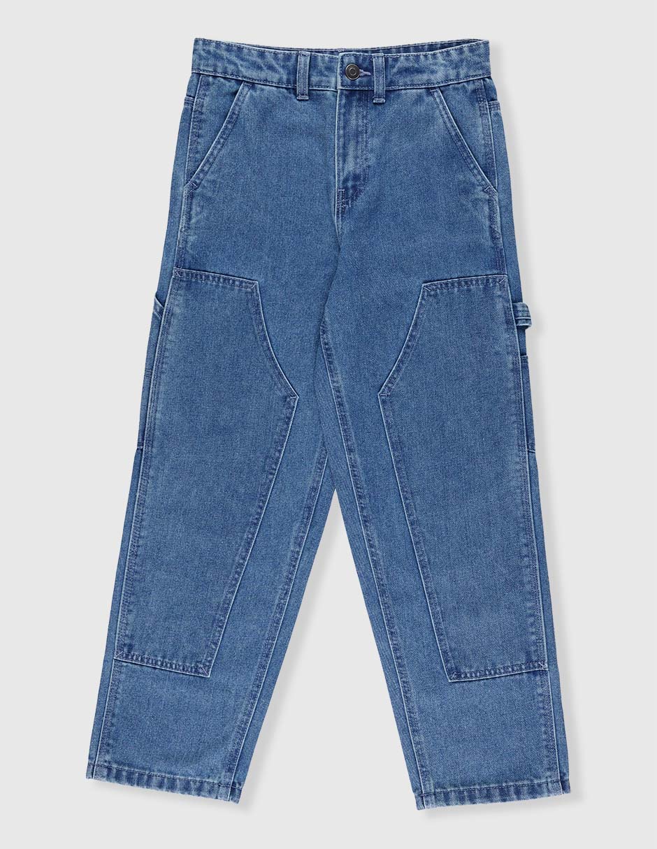 Jeans carpenter amplio lavado medio para niño Jeans carpenter amplio lavado medio para niño