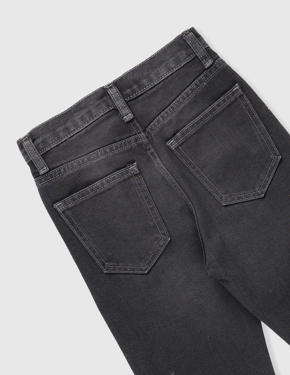 Jeans straight lavado obscuro para niño 4