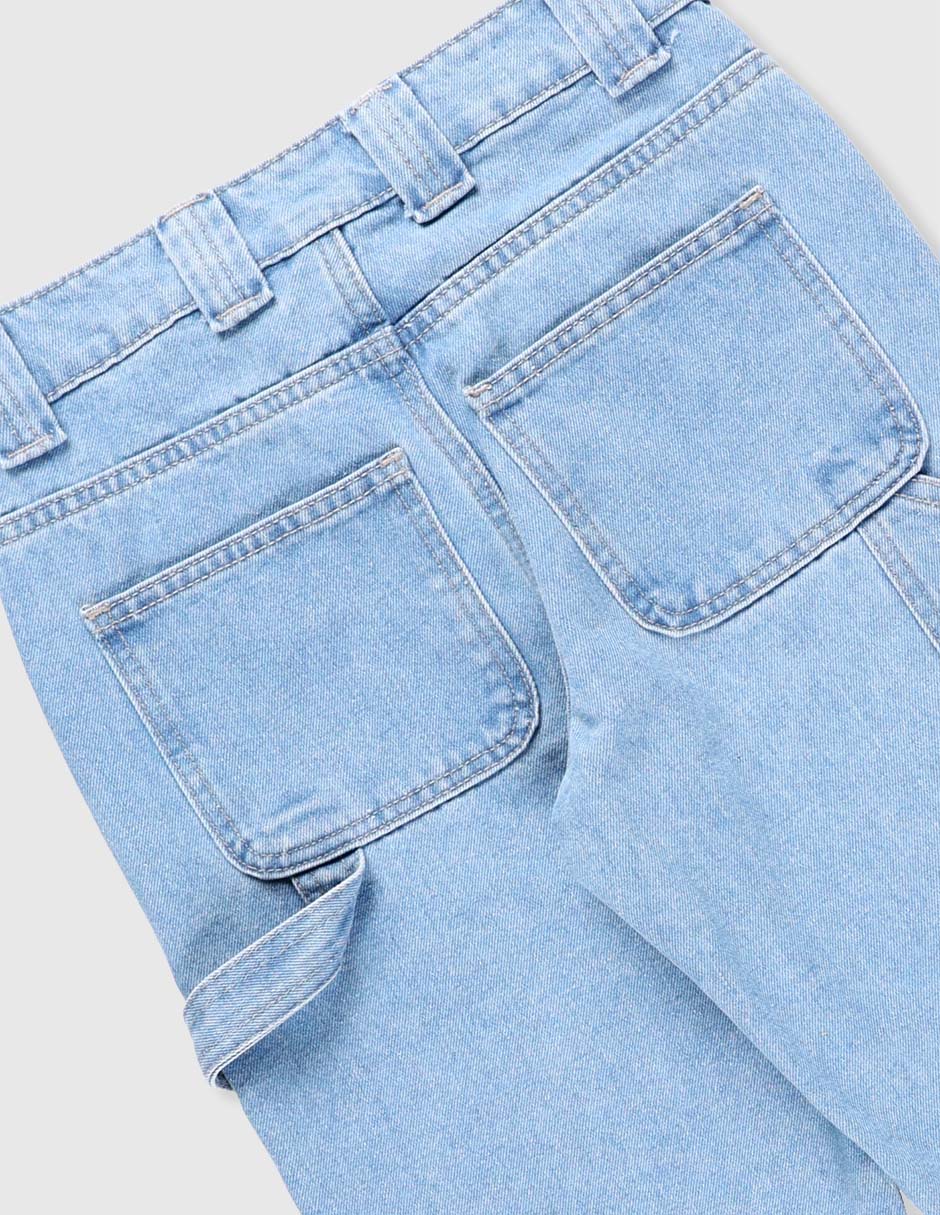 Jeans straight lavado claro para niña 4