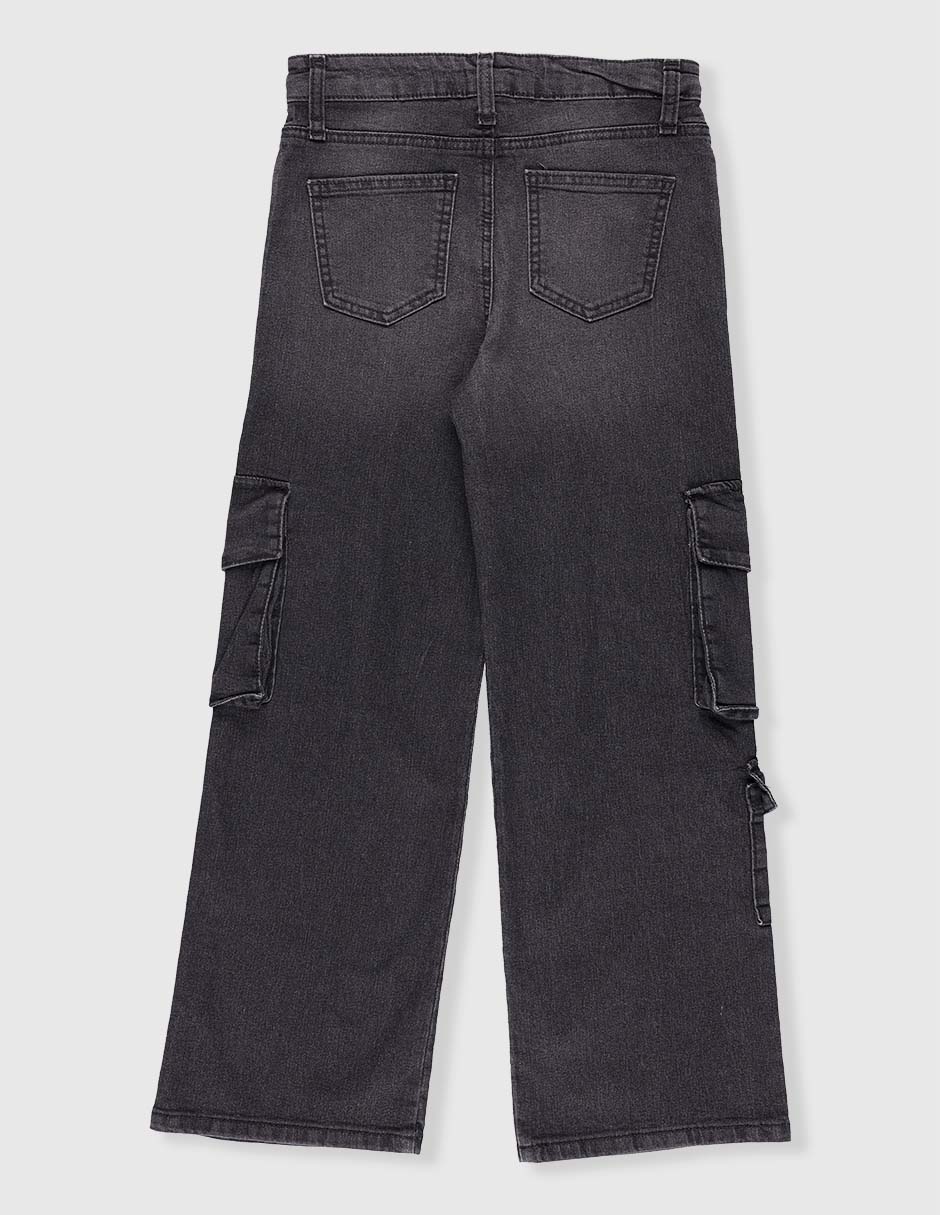 Jeans amplio lavado obscuro para niña 2