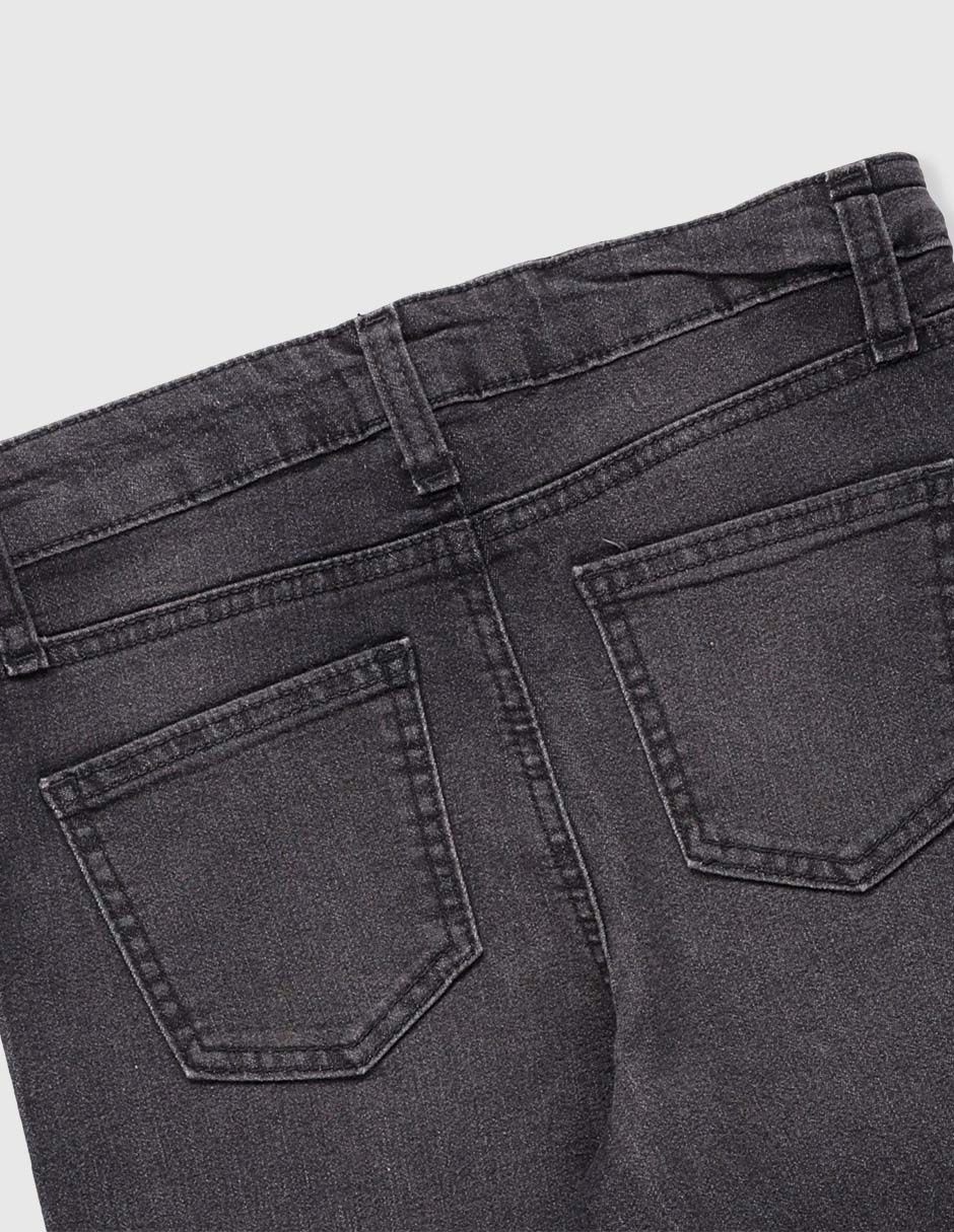 Jeans amplio lavado obscuro para niña 4
