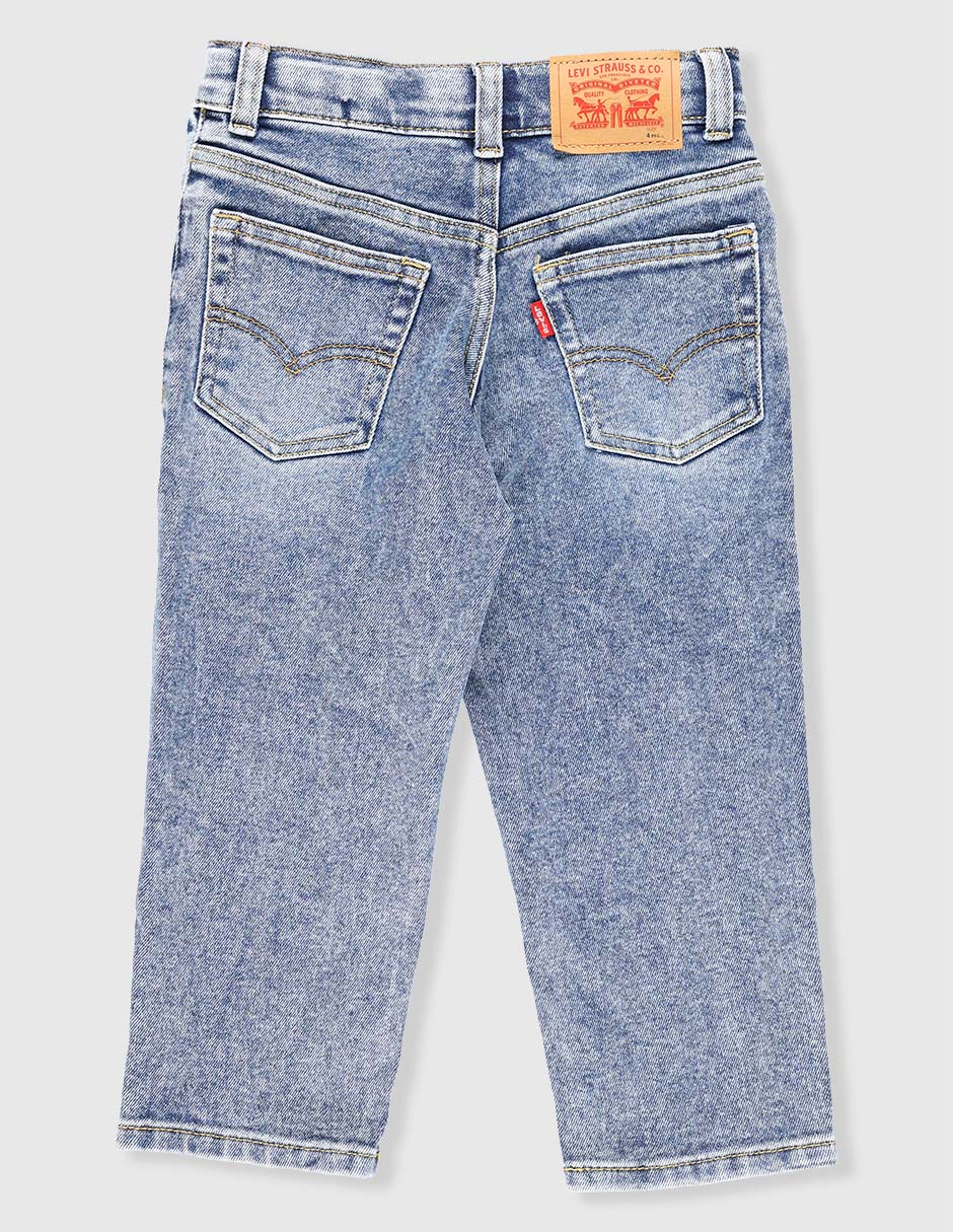 Jeans straight lavado stone wash para niño 2