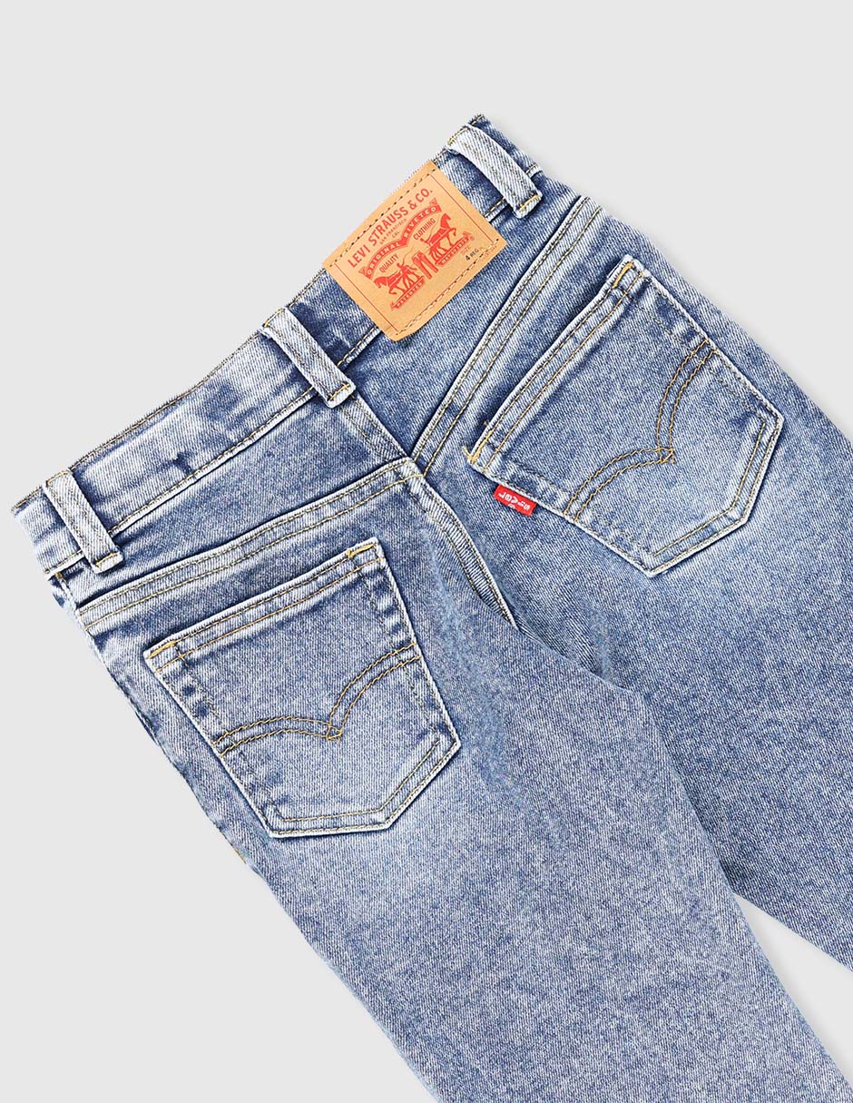 Jeans straight lavado stone wash para niño 4