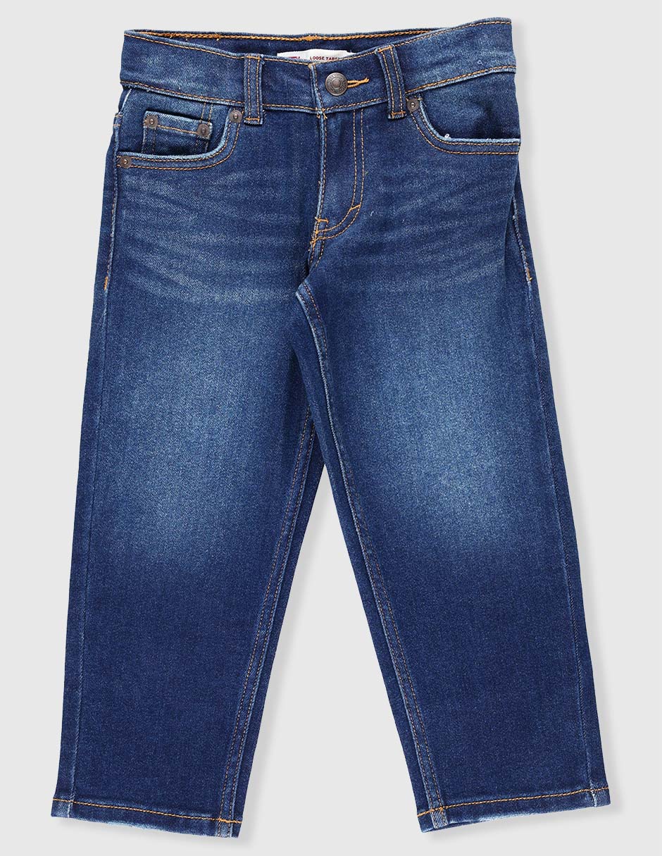Jeans capri amplio lavado whisker para niño Jeans capri amplio lavado whisker para niño