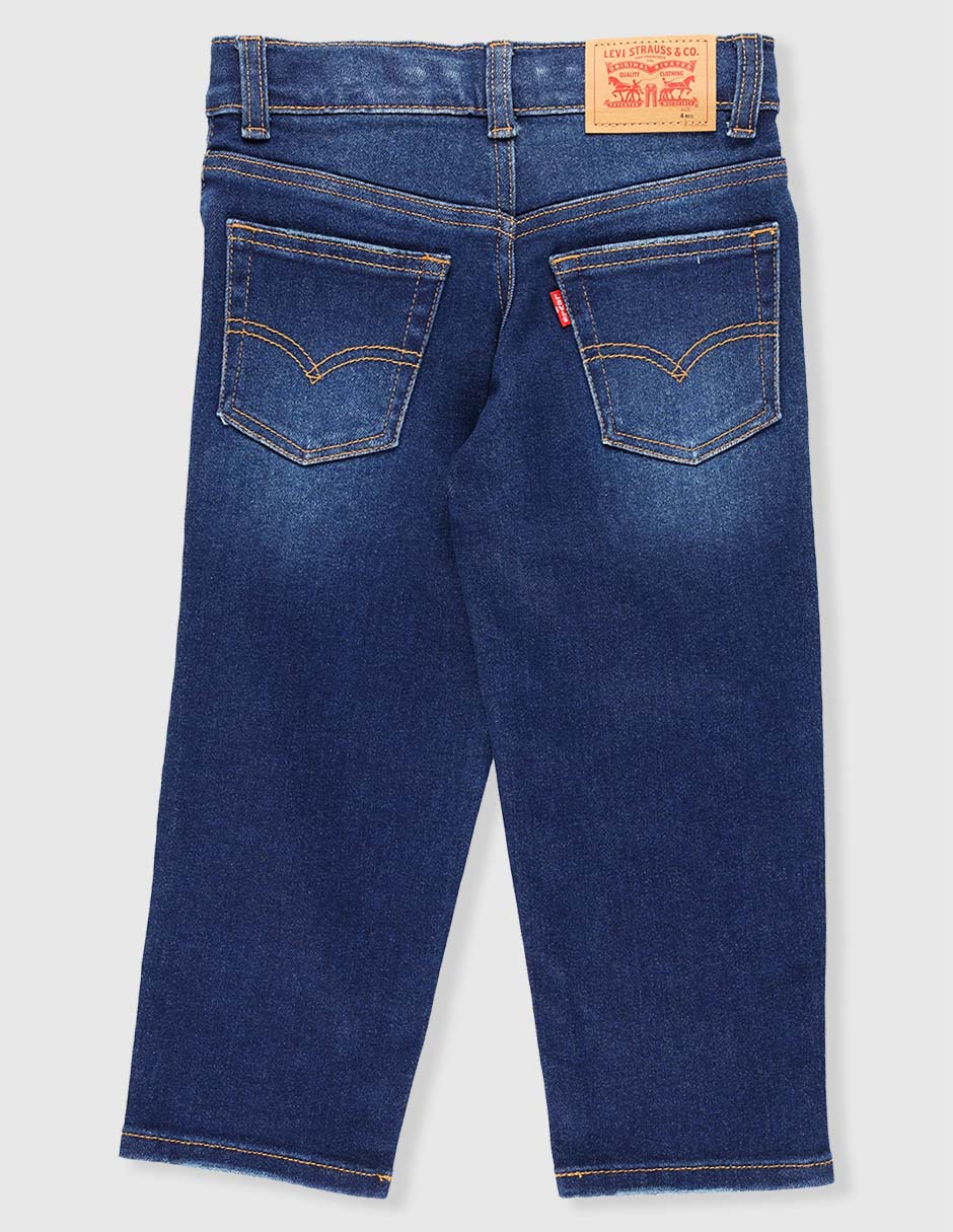Jeans capri amplio lavado whisker para niño 2