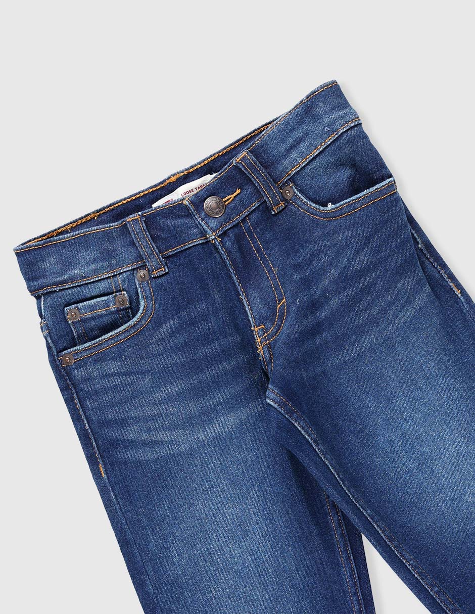 Jeans capri amplio lavado whisker para niño 3