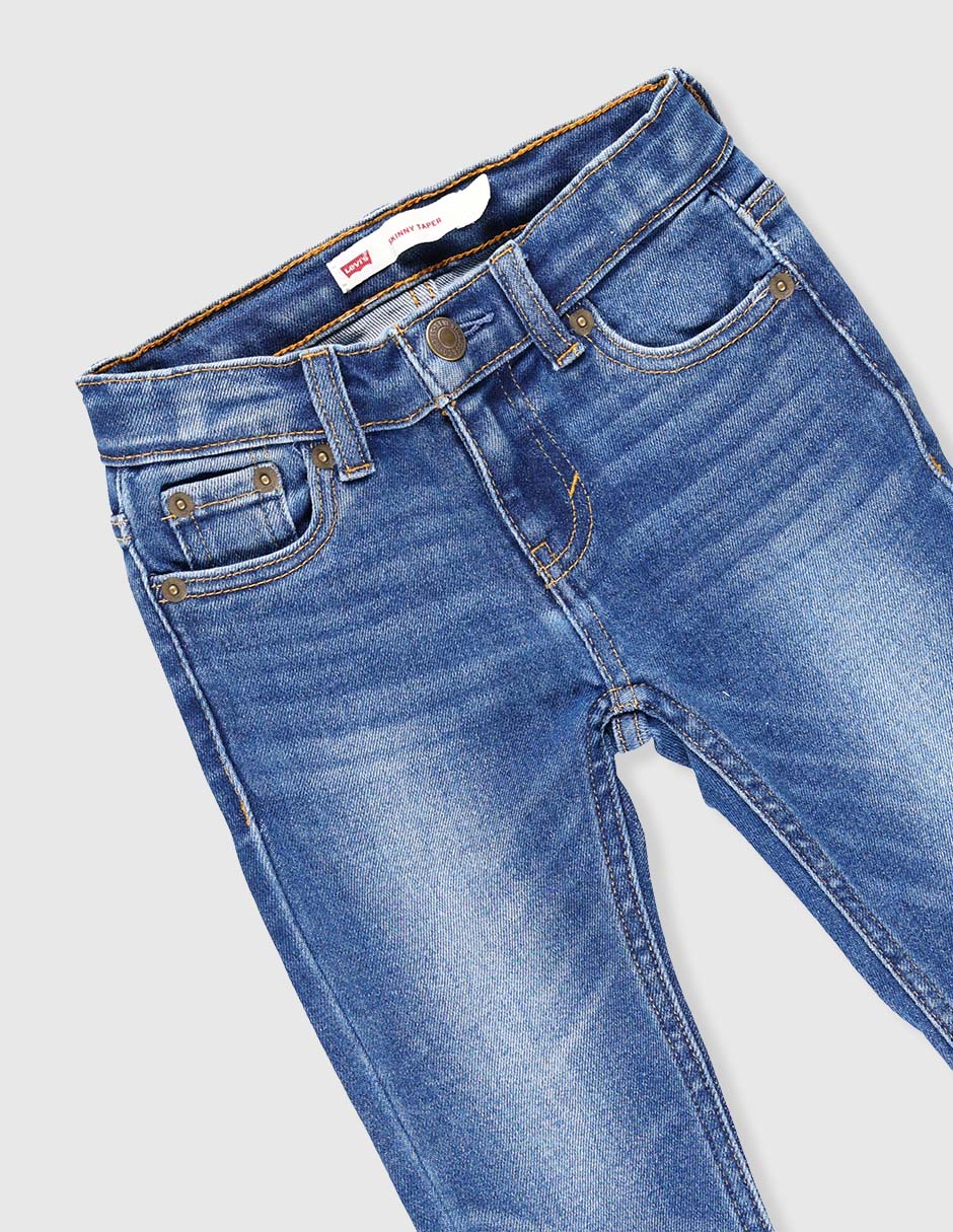 Jeans super skinny lavado stone wash para niño 3