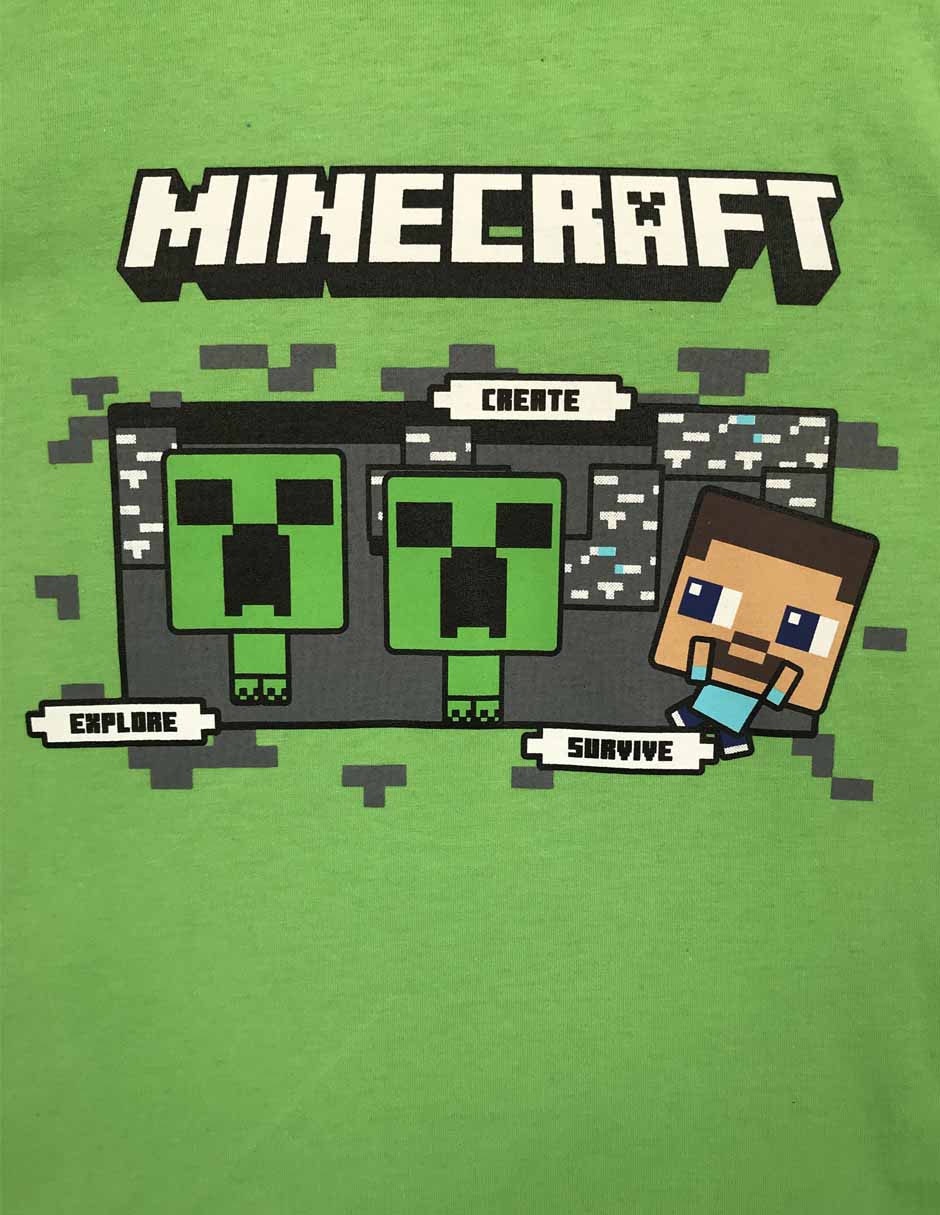 Playera Minecraft manga corta para niño 3