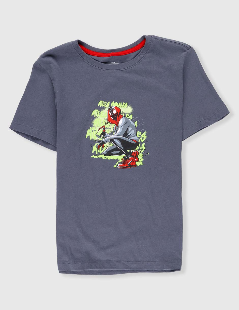 Playera Miles Morales Spider-Man manga corta para niño Playera Miles Morales Spider-Man manga corta para niño