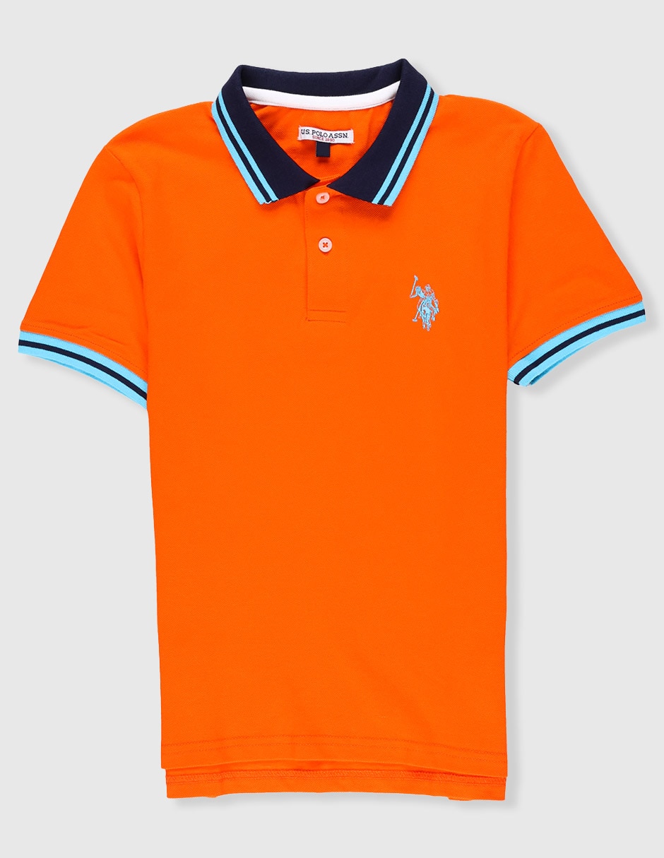 Playera tipo polo de algodón para niño