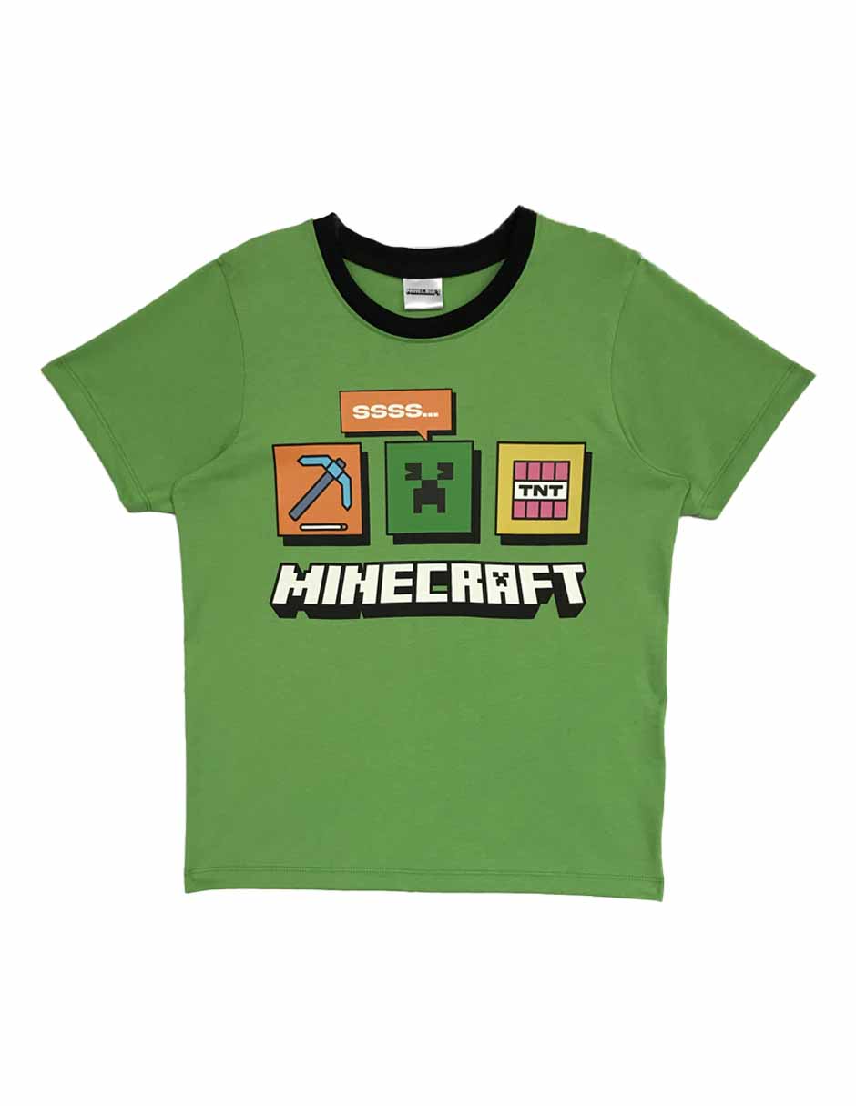 Playera Minecraft manga corta para niño Playera Minecraft manga corta para niño
