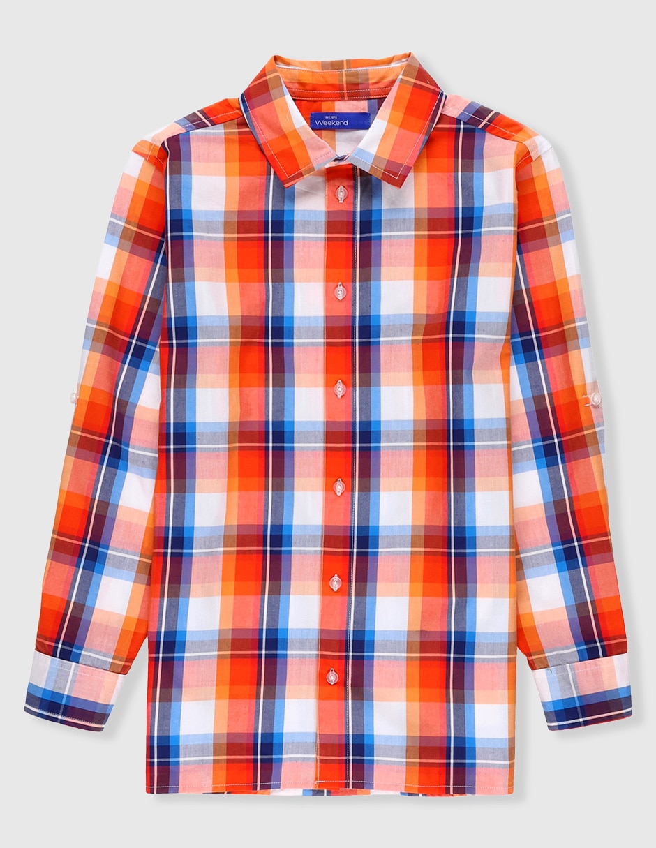 Camisa casual de algodón manga larga para niño Camisa casual de algodón manga larga para niño