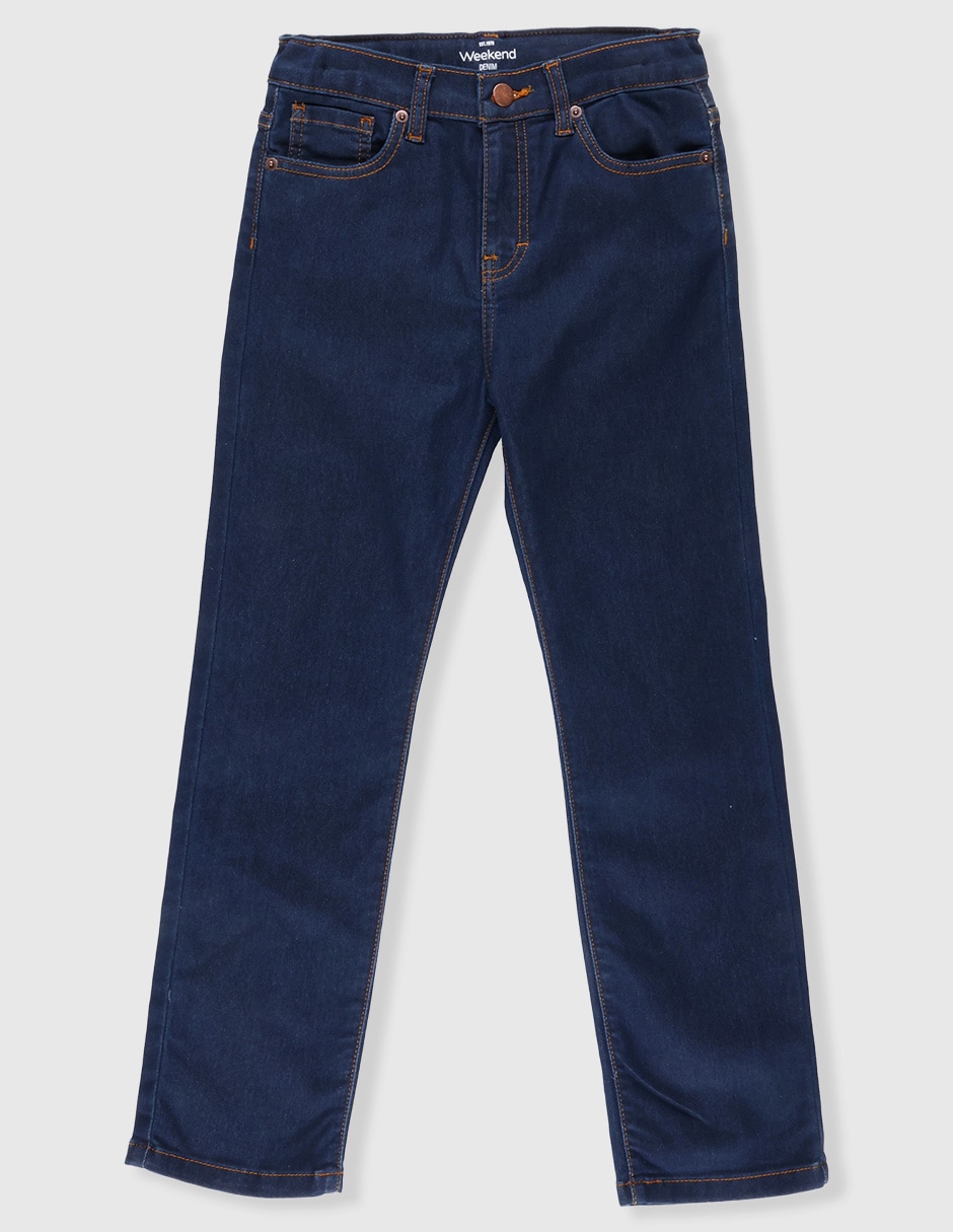Jeans regular slim lavado obscuro para niño Jeans regular slim lavado obscuro para niño