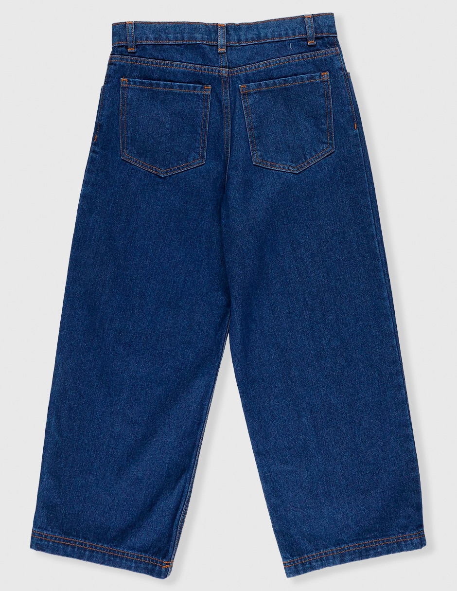 Jeans amplio lavado obscuro para niño 2
