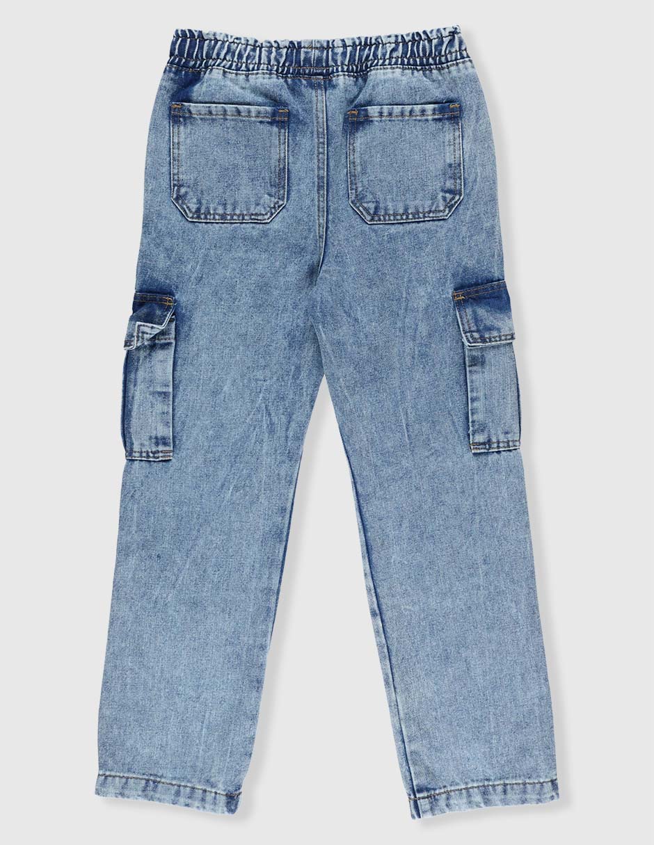 Jeans relaxed wide leg lavado claro para niño 2