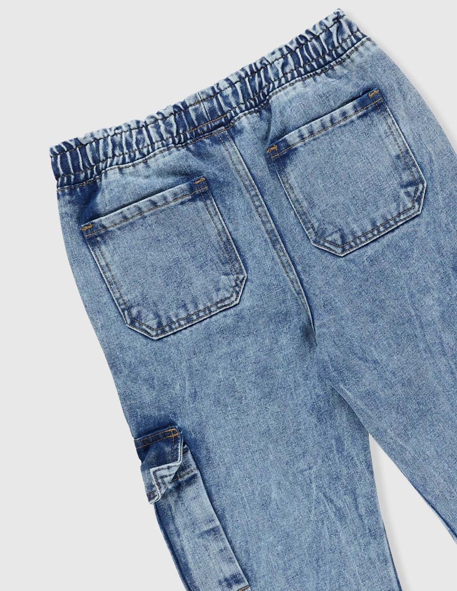 Jeans relaxed wide leg lavado claro para niño 3