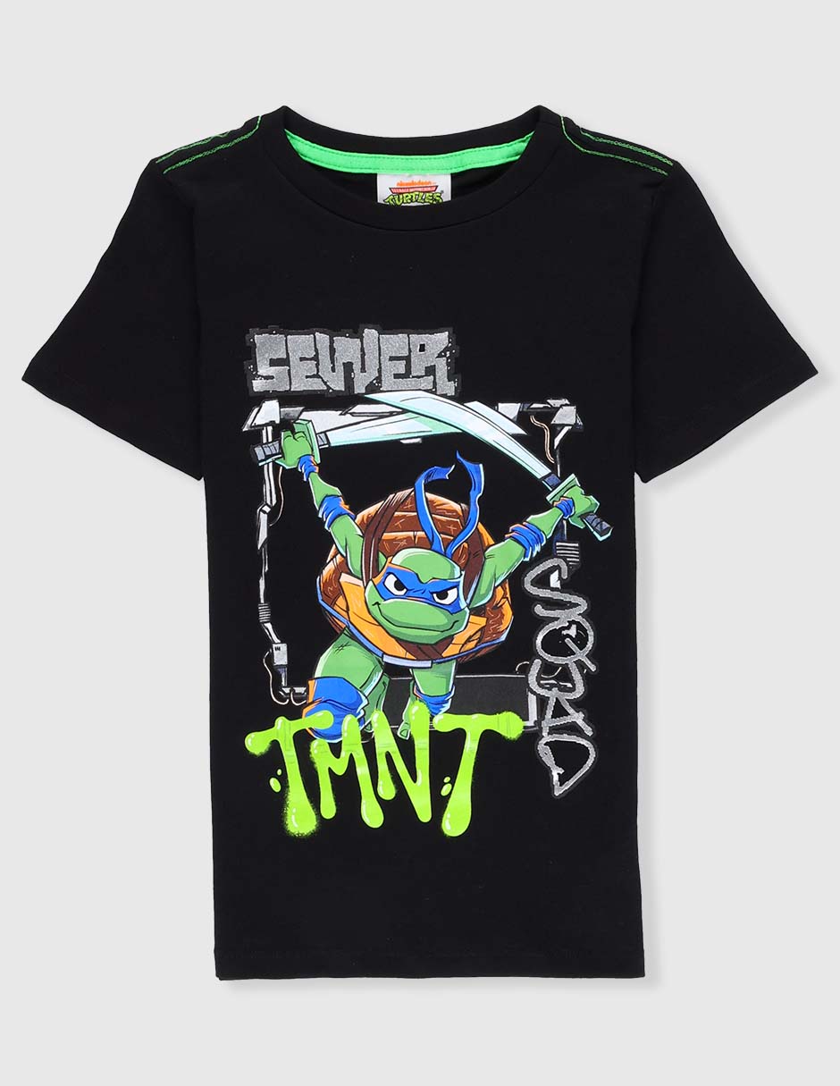 Playera Sewer Samurai Leonardo Nickelodeon manga corta para niño Playera Sewer Samurai Leonardo Nickelodeon manga corta para niño