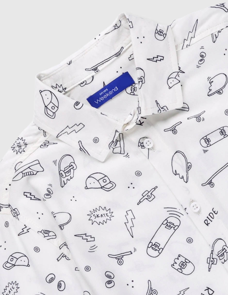 Camisa casual de algodón manga corta para niño 3