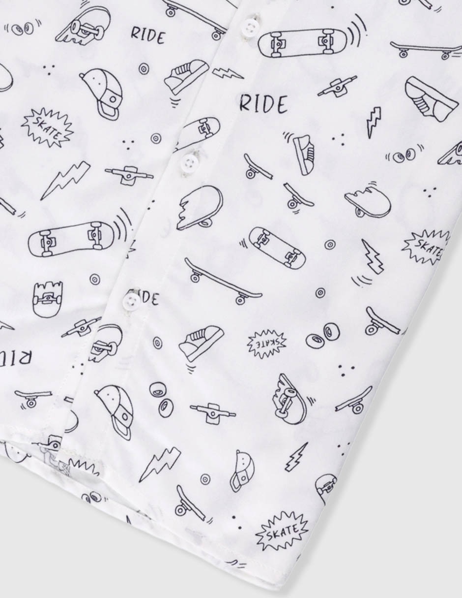 Camisa casual de algodón manga corta para niño 4