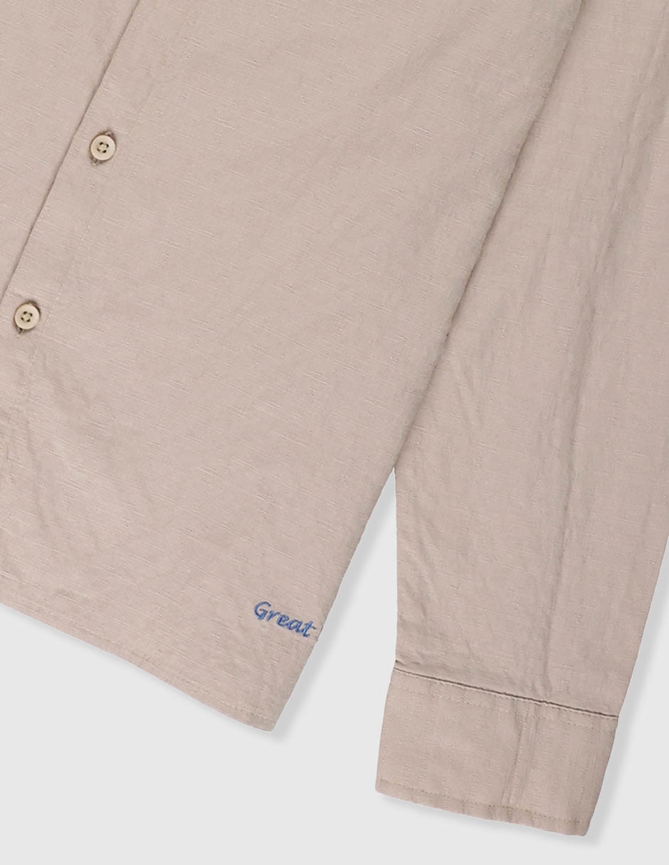 Camisa casual de algodón manga larga para niño 4