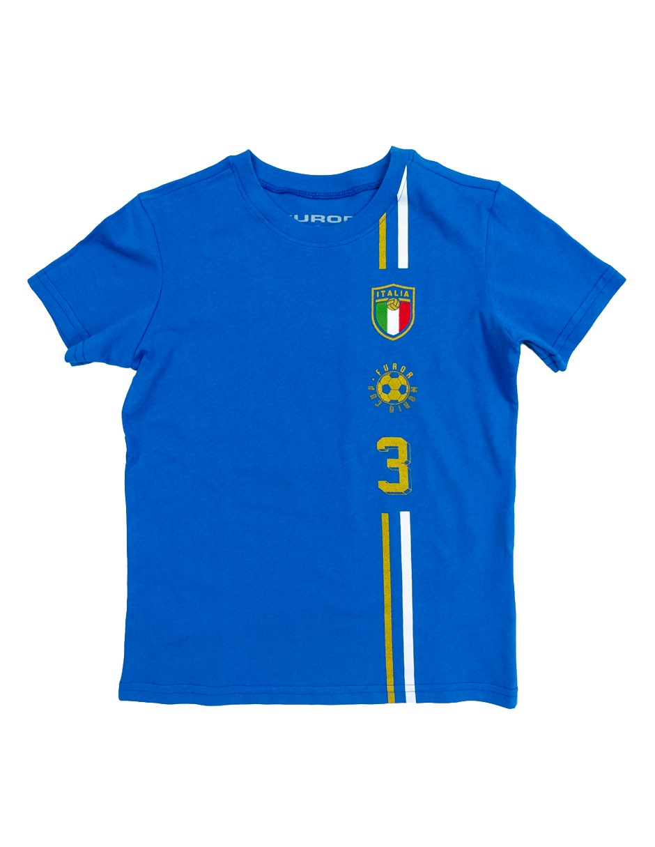 Playera Soccer La Azurra manga corta para niño Playera Soccer La Azurra manga corta para niño