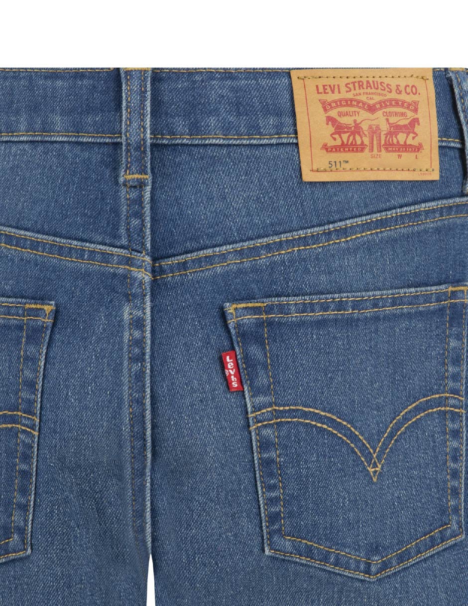 Jeans slim lavado medio para niño 5