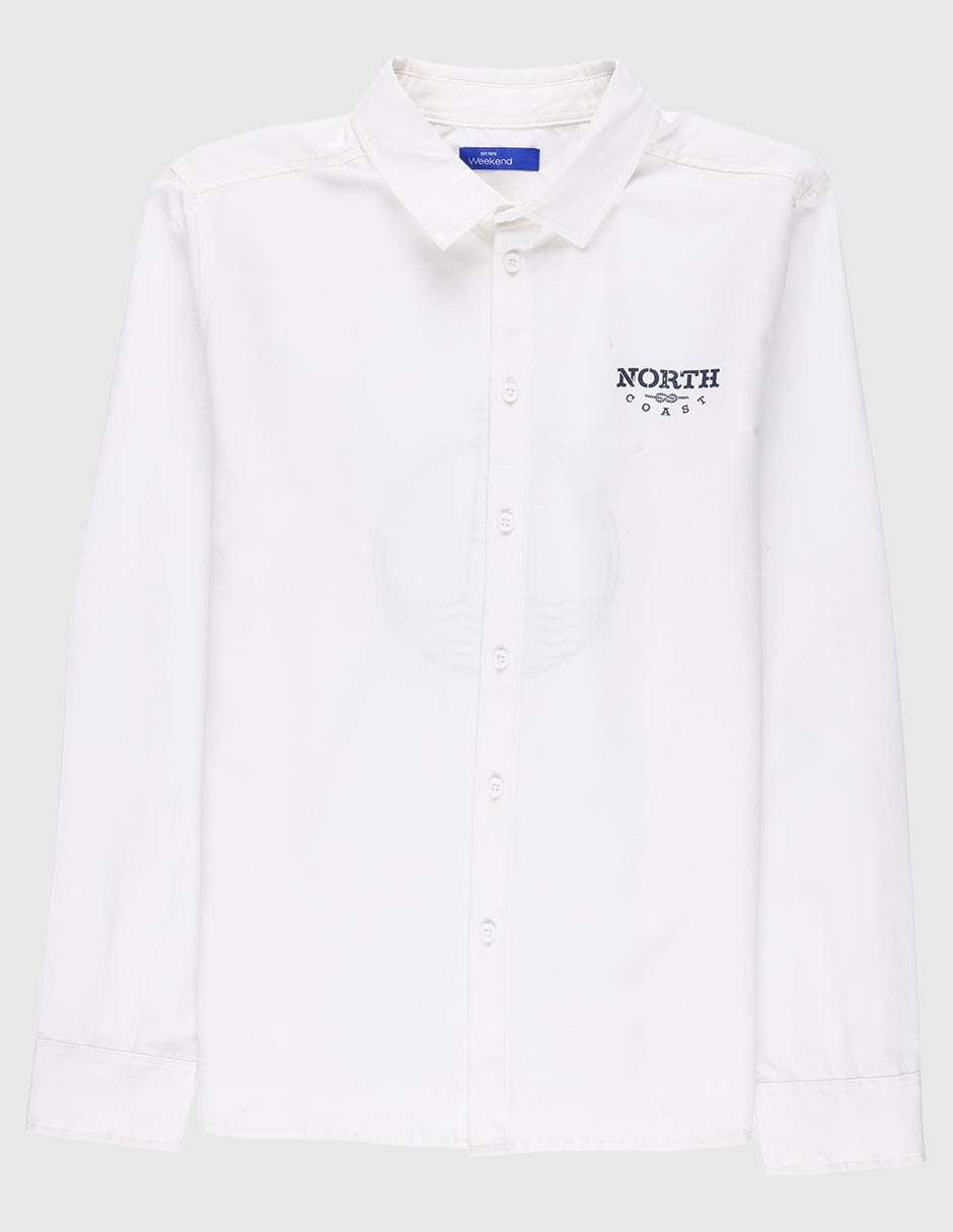 Camisa casual de algodón manga larga para niño Camisa casual de algodón manga larga para niño