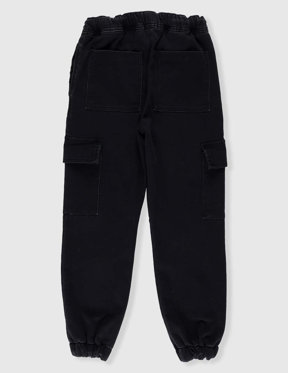 Jeans cargo relajado lavado obscuro para niño 2