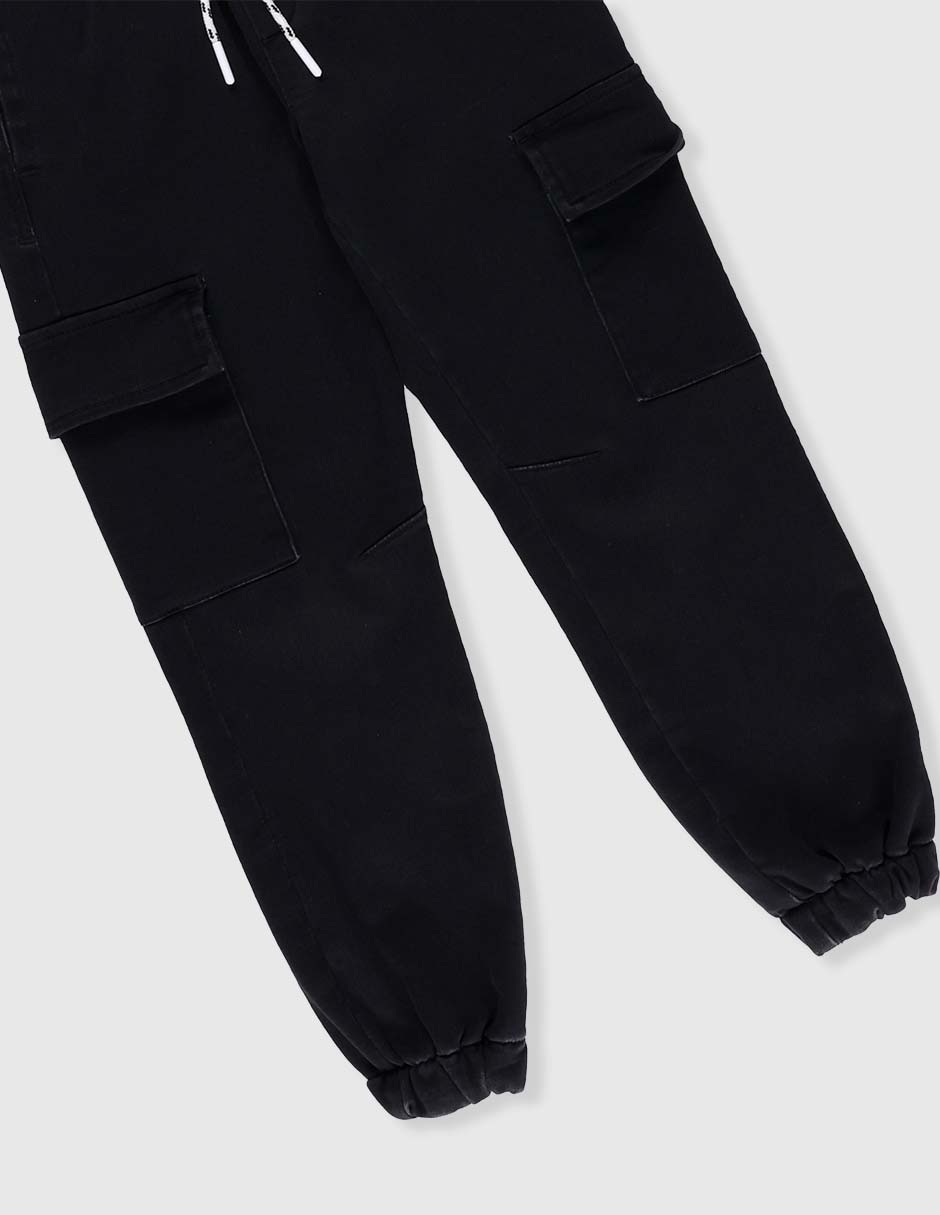 Jeans cargo relajado lavado obscuro para niño 4