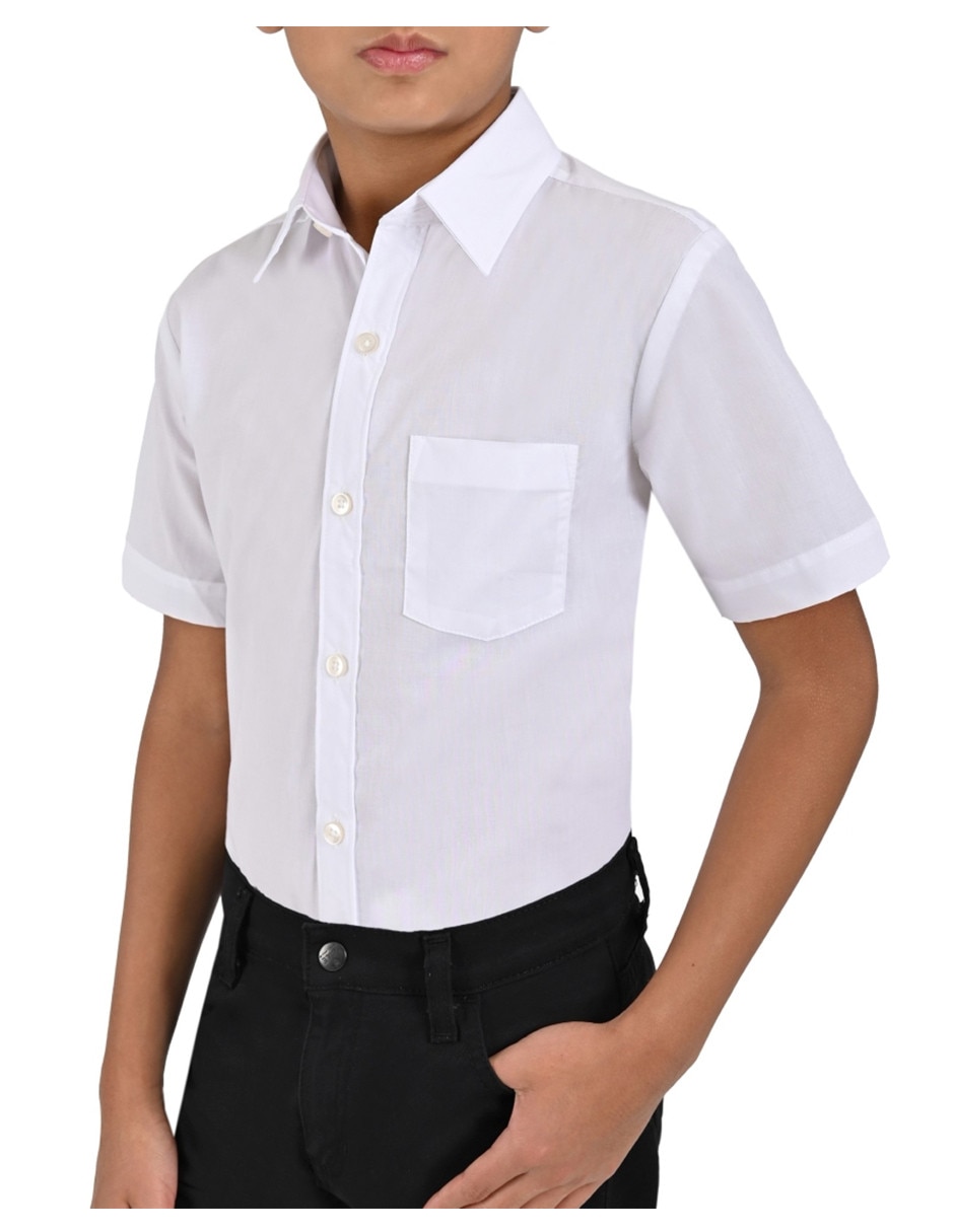 Camisa escolar manga corta para niño 4